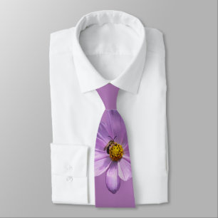 Bee on purple flower tie