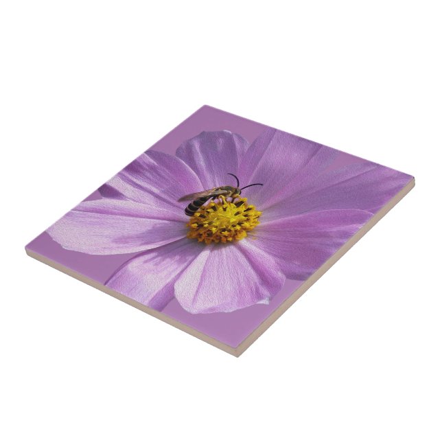 Bee on purple flower tile (Side)