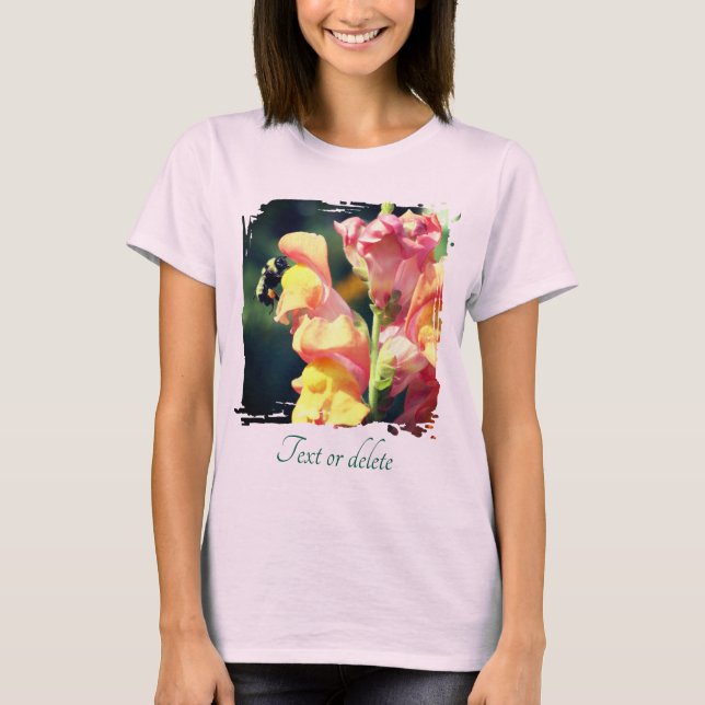 Bee On Snapdragon Flower Personalized T-Shirt (Front)