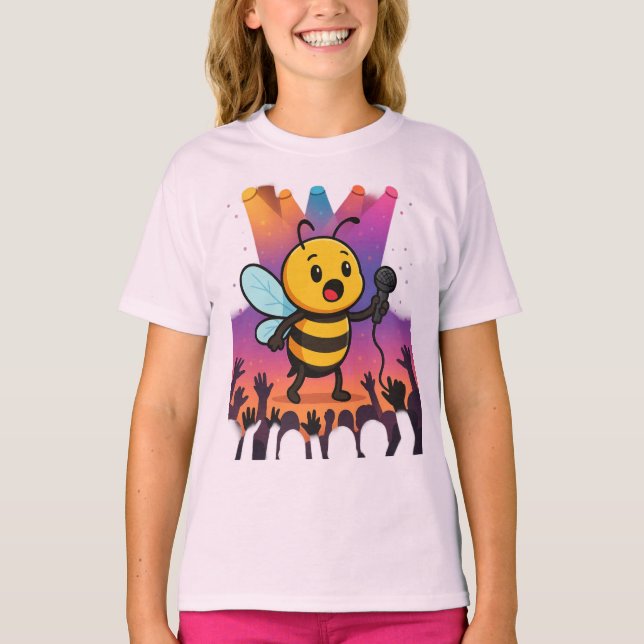 Bee on Stage – Rap Vibes T-Shirt (Front)