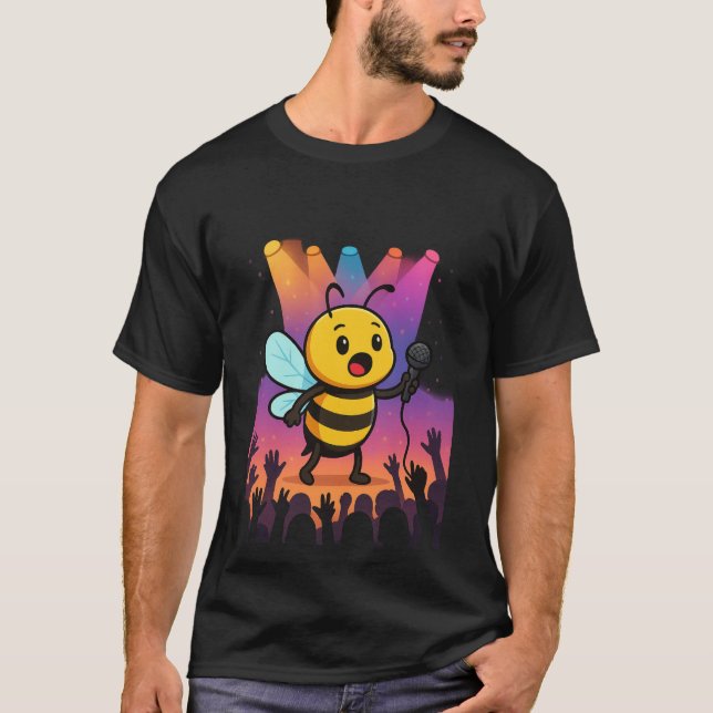 Bee on Stage – Rap Vibes T-Shirt (Front)