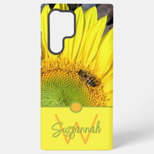Bee On Sunflower Initial Letter Monogram Samsung Galaxy Case