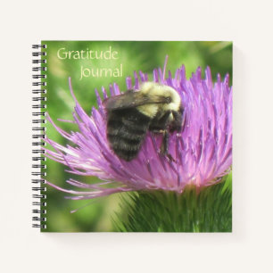 Bee On Thistle Gratitude Journal