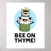 Bee On Thyme Funny Herb Insect Pun 