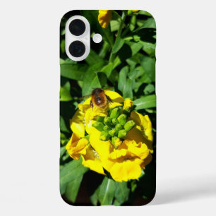 Bee on Yellow Flowers iPhone 16 Plus Case