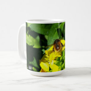 Bee on Yellow Flowers Coffee Mug