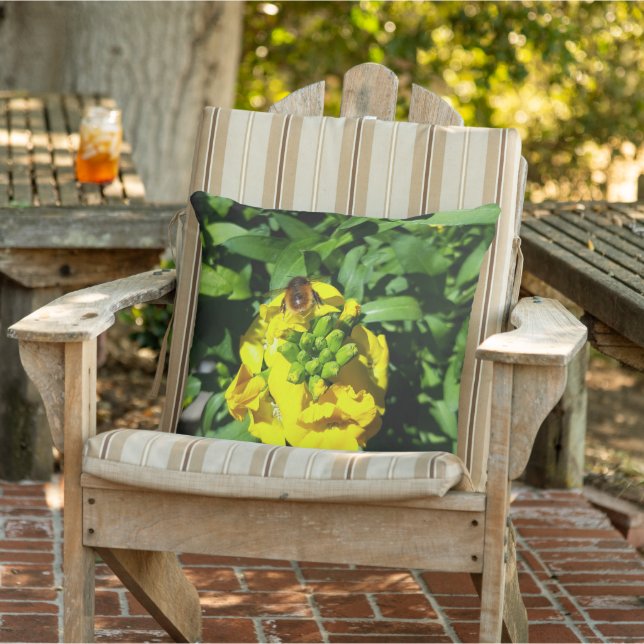 Bee on Yellow Flowers Cushion (Chair)