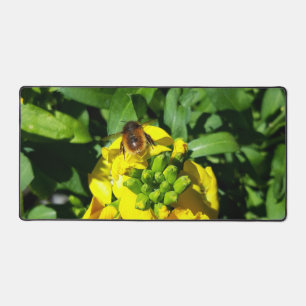 Bee on Yellow Flowers Desk Mat