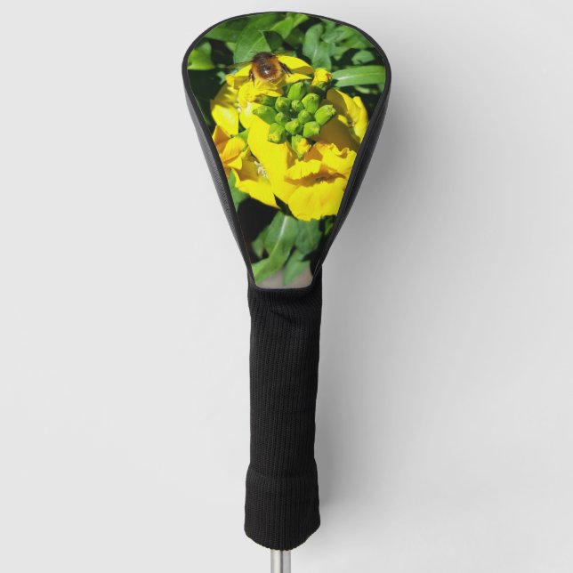 Bee on Yellow Flowers Golf Head Cover (Front)