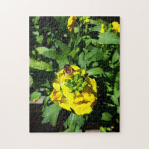 Bee on Yellow Flowers Jigsaw Puzzle