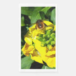 Bee on Yellow Flowers Napkin