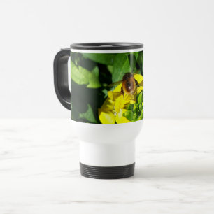 Bee on Yellow Flowers Travel Mug