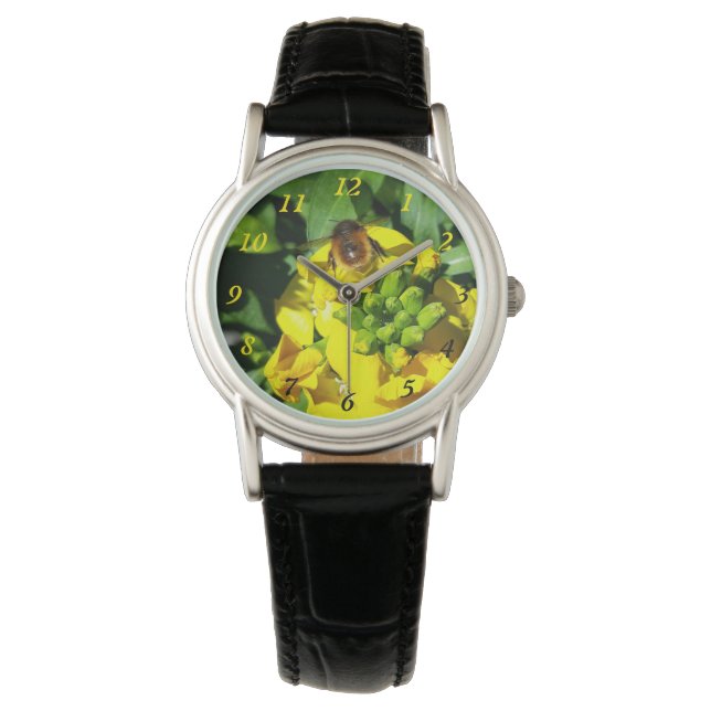 Bee on Yellow Flowers Watch (Front)