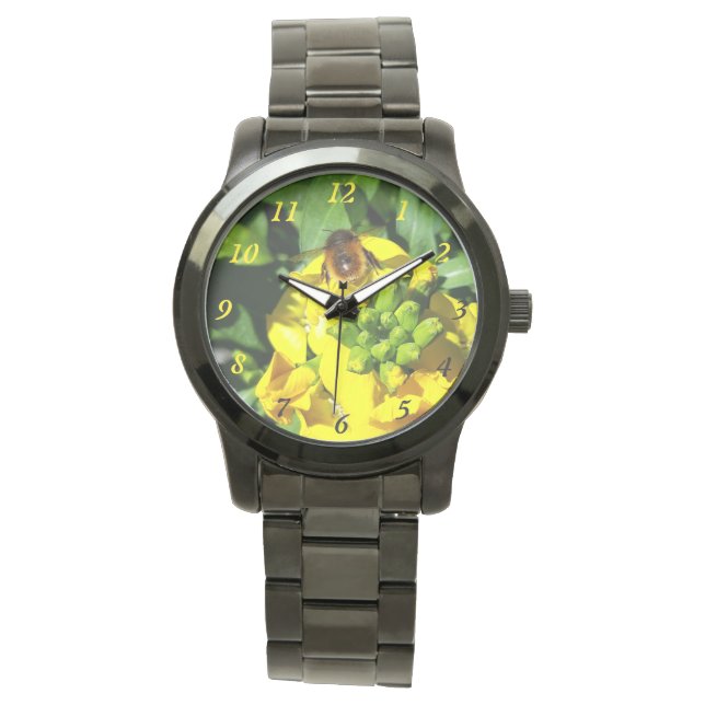 Bee on Yellow Flowers Watch (Front)