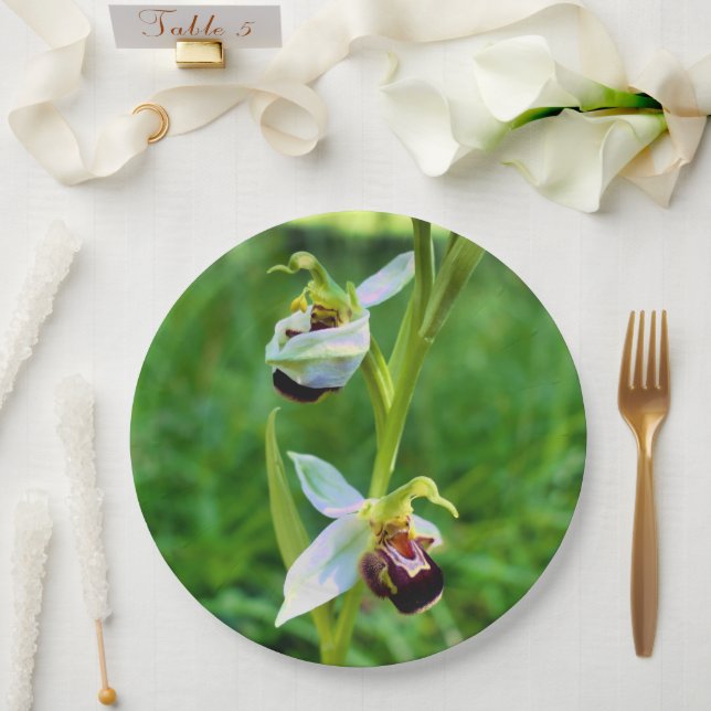 Bee Orchid Paper Plate (Wedding)