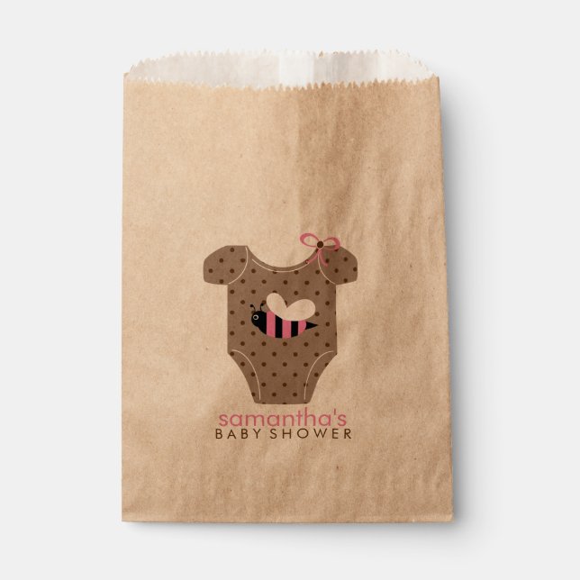 Bee Outfit Girl Baby Shower Favour Bags (Front)