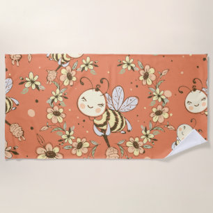 Bee Painting Beach Towel