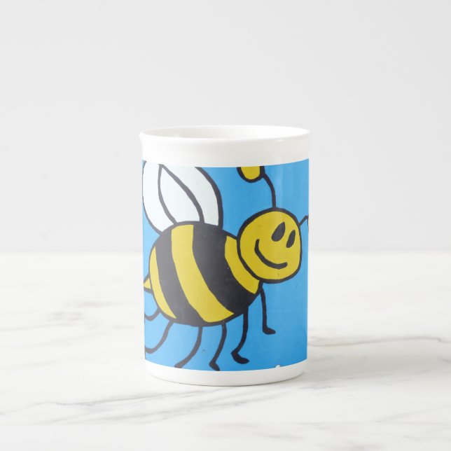 Bee painting bone china mug (Front)