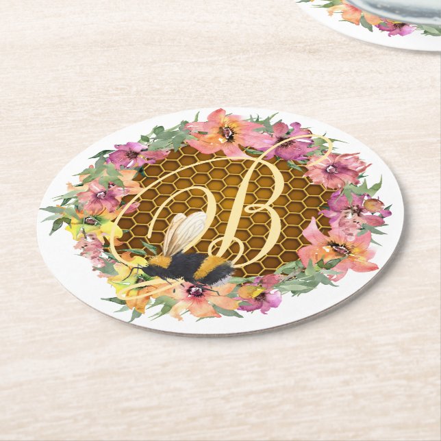 Bee Paper Coaster (Angled)
