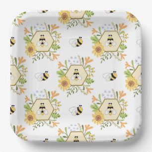 Bee Paper Plates, Bumblebee Birthday Supplies Plate
