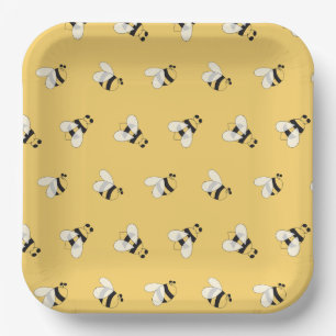 Bee Paper Plates, Garden Bee Theme Party Plate