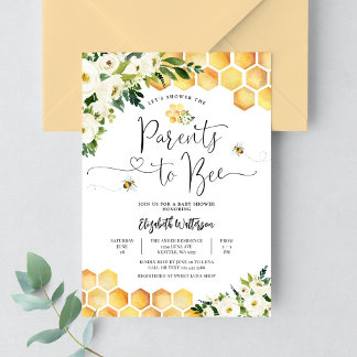 Bee Parents to Bee Couples Baby Shower Invitation