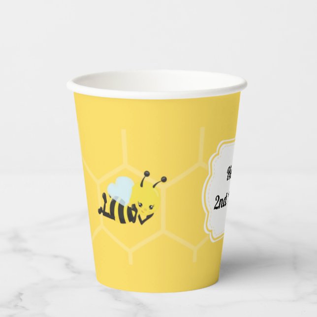 Bee Party Personalised  Paper Cups (Front)