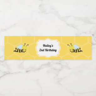 Bee Party Water Bottle Label