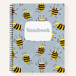 Bee pattern spiral notebook