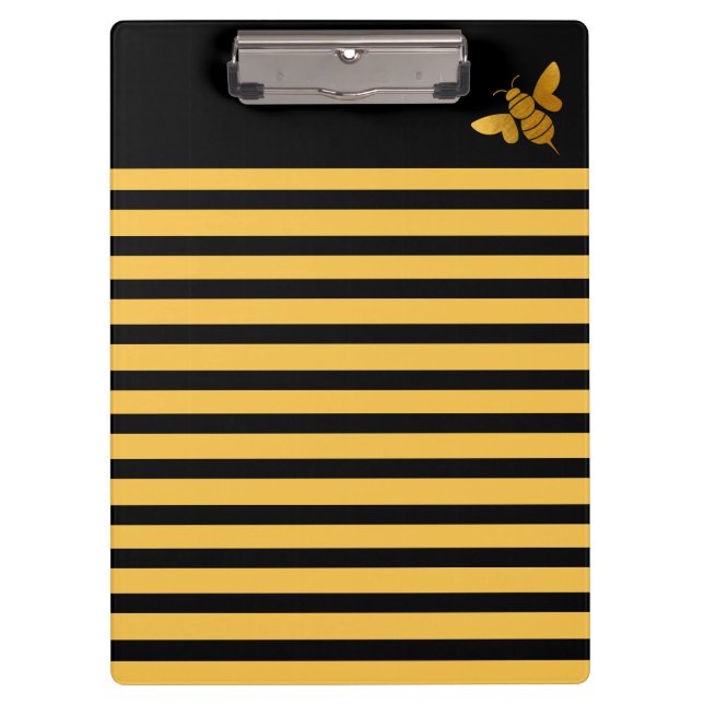 Bee Pattern Yellow and Black Clipboard (Front)