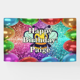 Bee Personalised character birthday banner