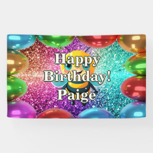 Bee Personalised character birthday banner