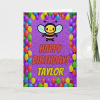 Bee Personalised Fun Greeting Birthday Card