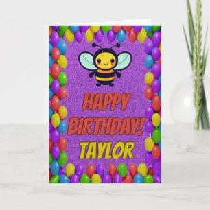 Bee Personalised Fun Greeting Birthday Card