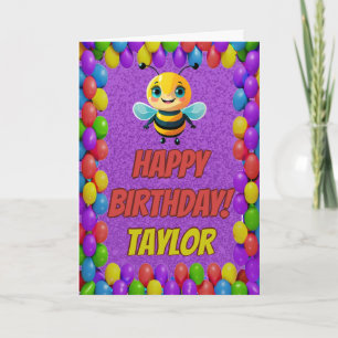 Bee Personalised Fun Greeting Birthday Card