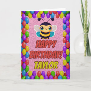 Bee Personalised Fun Greeting Birthday Card