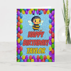 Bee Personalised Fun Greeting Birthday Card