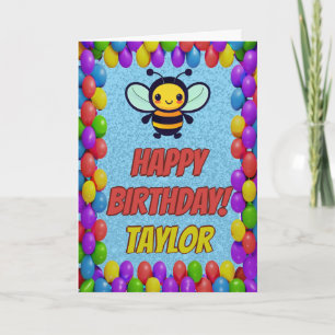 Bee Personalised Fun Greeting Birthday Card