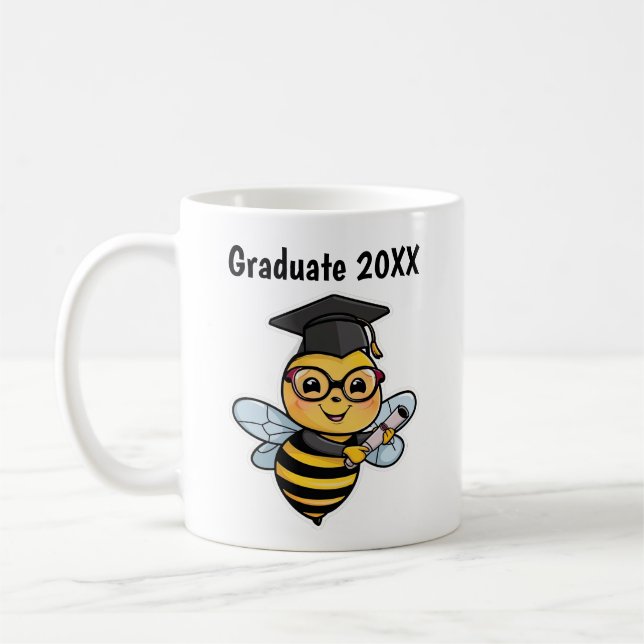 Bee Personalised Graduation Coffee Mug (Left)