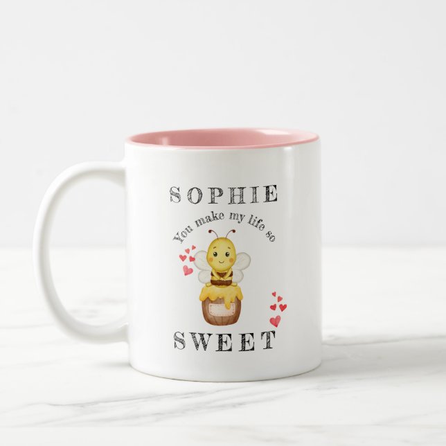 Bee Personalised Valentine's Mug (Left)