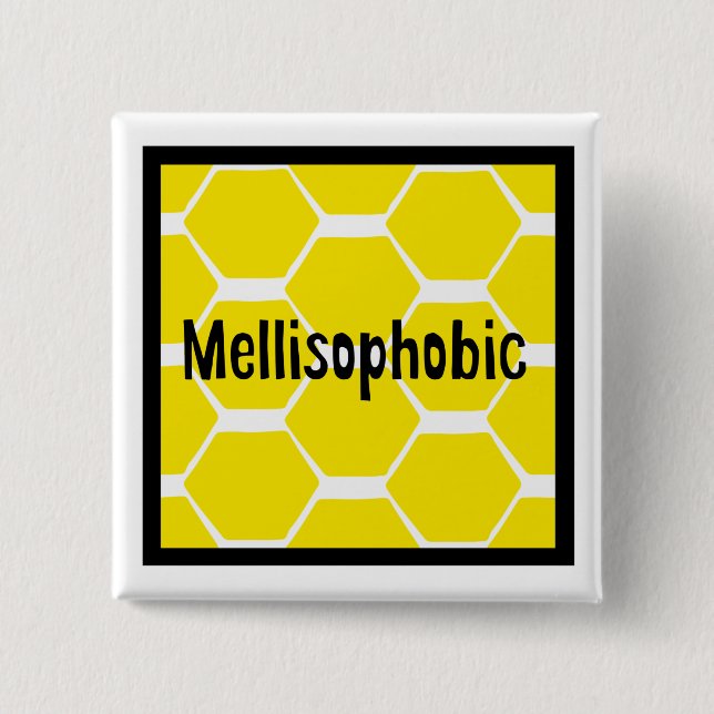 Bee-Phobic 15 Cm Square Badge (Front)