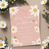 Bee Pink Daisy Cute Bay Bee Baby Shower