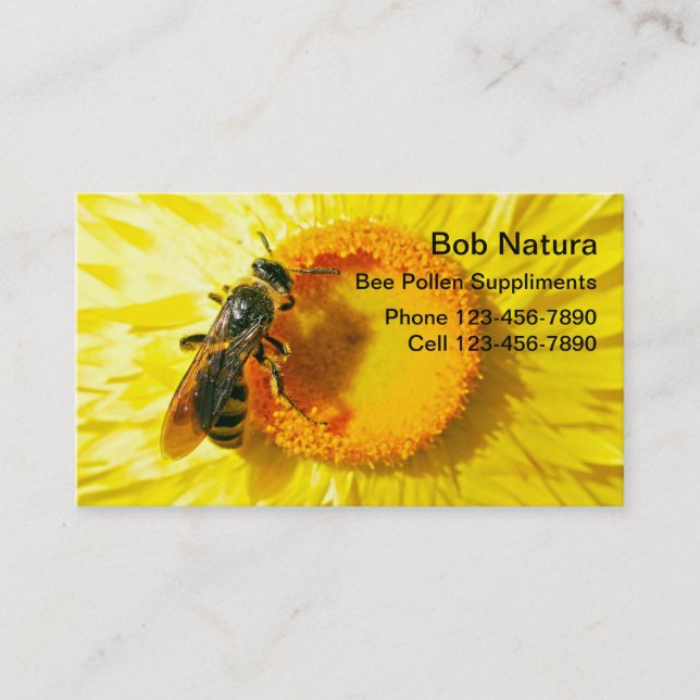 Bee Pollen Business Cards (Front)