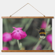 Bee Pollinating Pink Wildflower Nature Photo