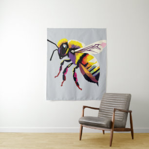 Bee pop art tapestry