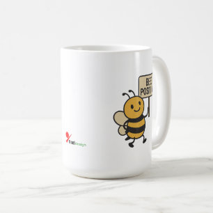 "Bee Positive" Coffee Mug Cute Bumblebee Slogan