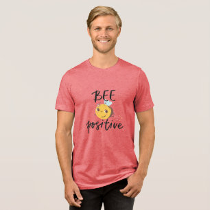 Bee Positive Cute Bumblebee Illustration Tri-Blend Shirt