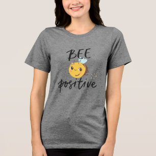 Bee Positive Cute Bumblebee Illustration Tri-Blend Shirt