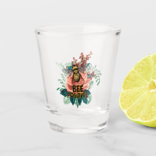 Bee Positive Floral Vibes Drawstring Bag Shot Glass