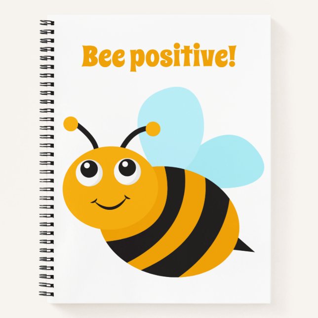  Bee positive Spiral Notebook (Front)